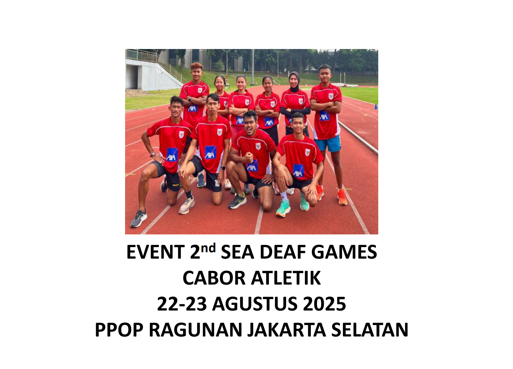 EVENT 2nd SEA DEAF GAMES CABOR ATLETIK 22-23 AGUSTUS 2025 PPOP RAGUNAN JAKARTA SELATAN